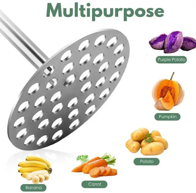 Alt view image 3 of 7 - Stainless Steel Potato Masher - Heavy Duty Mashed Potato Maker