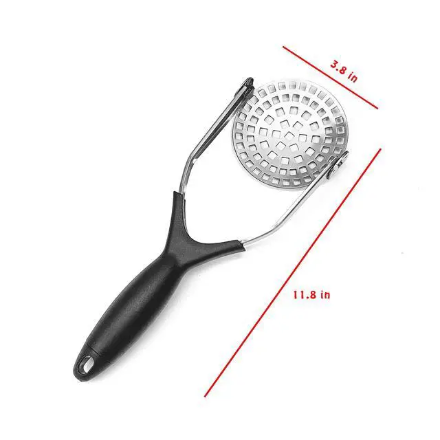 Alt view image 4 of 6 - Clever Monster Stainless Steel Potato Masher - Heavy Duty with Garlic Press, Cooking and Kitchen Gadget - Convenient for Making Mashed Potatoes, Vegetables and Fruits