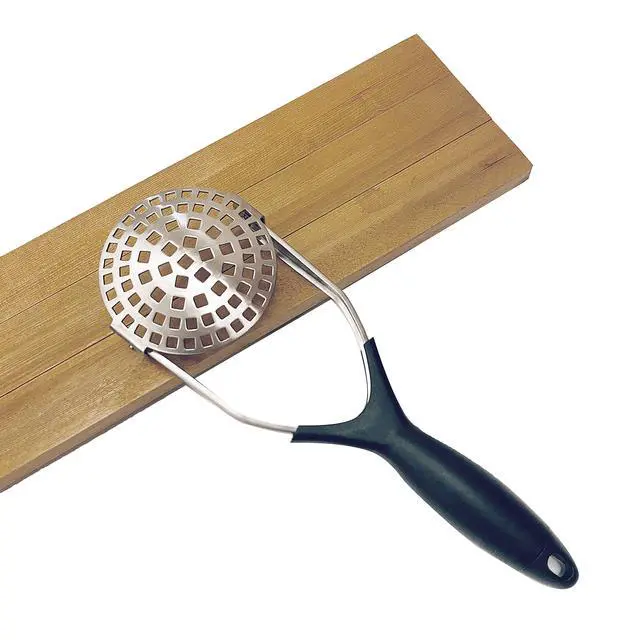 Alt view image 6 of 6 - Clever Monster Stainless Steel Potato Masher - Heavy Duty with Garlic Press, Cooking and Kitchen Gadget - Convenient for Making Mashed Potatoes, Vegetables and Fruits