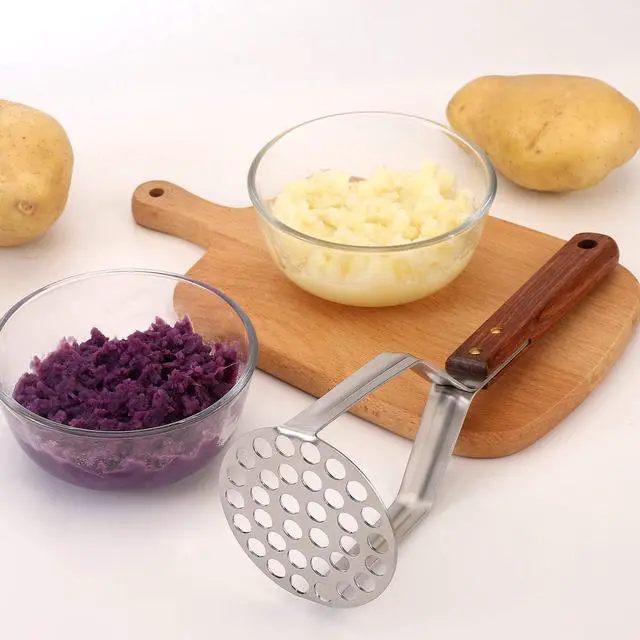 Alt view image 5 of 6 - UPGRADED Potato Masher Stainless Steel Heavy Duty Strong Anti-slip Handle Not Easy to Bent Easy to use Sturdy Construction