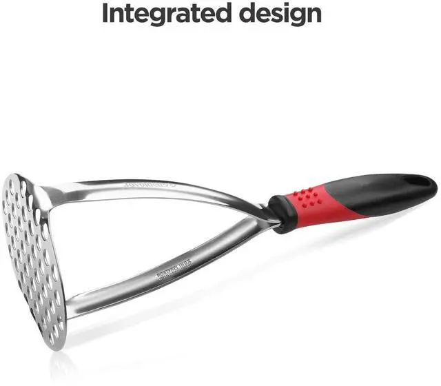 Alt view image 4 of 7 - Heavy Duty Potato Masher, Stainless Steel Integrated Masher Kitchen Tool & Food Masher/Potato Smasher with Non-slip Handle, Perfect for Bean, Vegetable, Fruits, Baby Food, Avocado, Meat