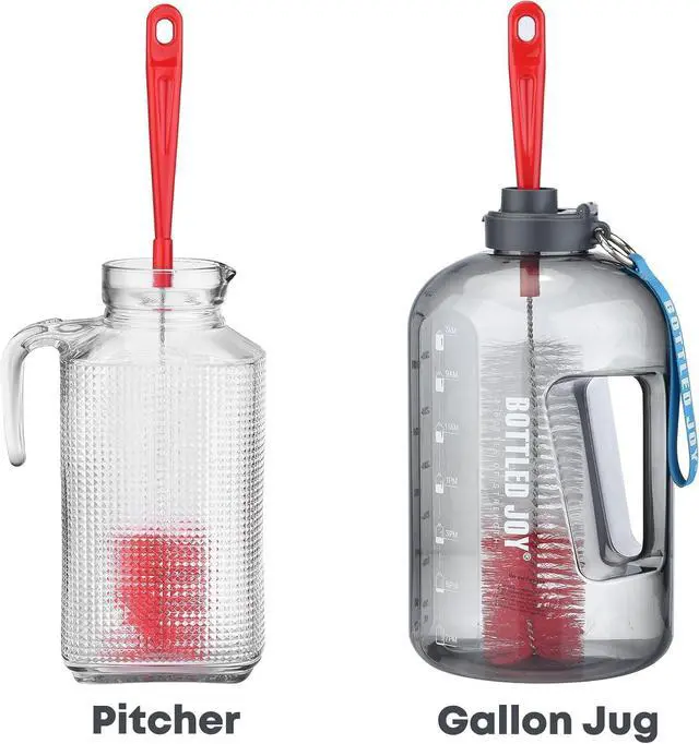 Alt view image 5 of 7 - 8-Pack Red Bottle Brush Cleaner Set - Long Cleaning Brush for Narrow Neck Wine/Beer Bottles, Thermos, Hummingbird Feeder, Spout, Lids and Straws