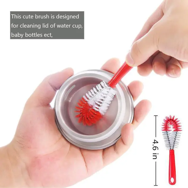 Alt view image 7 of 7 - 8-Pack Red Bottle Brush Cleaner Set - Long Cleaning Brush for Narrow Neck Wine/Beer Bottles, Thermos, Hummingbird Feeder, Spout, Lids and Straws