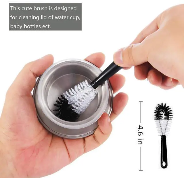 Alt view image 6 of 7 - 8-Pack Bottle Cleaning Brush Set - Long Handle Black Bottle Cleaner for Washing Narrow Wine/Beer Bottles/Thermos/Flask Tumbler/Sport Well/Kettle/Lid Brush, Straw Brush