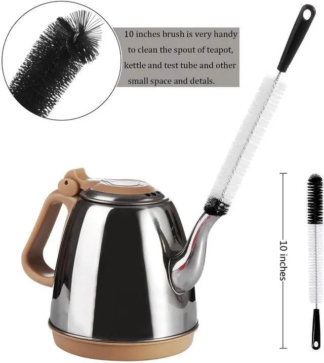 Alt view image 5 of 7 - 8-Pack Bottle Cleaning Brush Set - Long Handle Black Bottle Cleaner for Washing Narrow Wine/Beer Bottles/Thermos/Flask Tumbler/Sport Well/Kettle/Lid Brush, Straw Brush