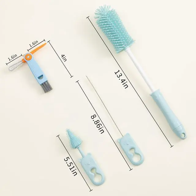 Alt view image 2 of 6 - Silicone Bottle Cleaner Brush,13.4in Long Handle Water Cup Bottles Cleaner