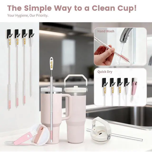 Alt view image 7 of 7 - 15 Inch Extra Long Straw Cleaner Brush Set, 5PCS for Stanley 40 oz Tumblers