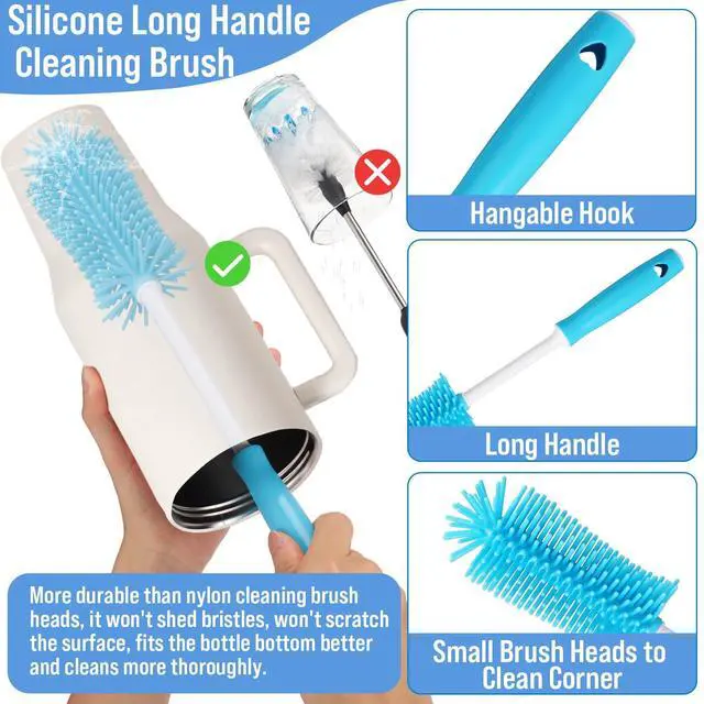 Alt view image 4 of 7 - Water Bottle Cleaner Brush Kit for Hydrojug 32oz/40oz Cup,5 Pcs