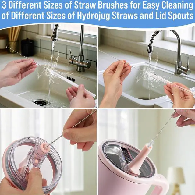 Alt view image 5 of 7 - Water Bottle Cleaner Brush Kit for Hydrojug 32oz/40oz Cup,5 Pcs