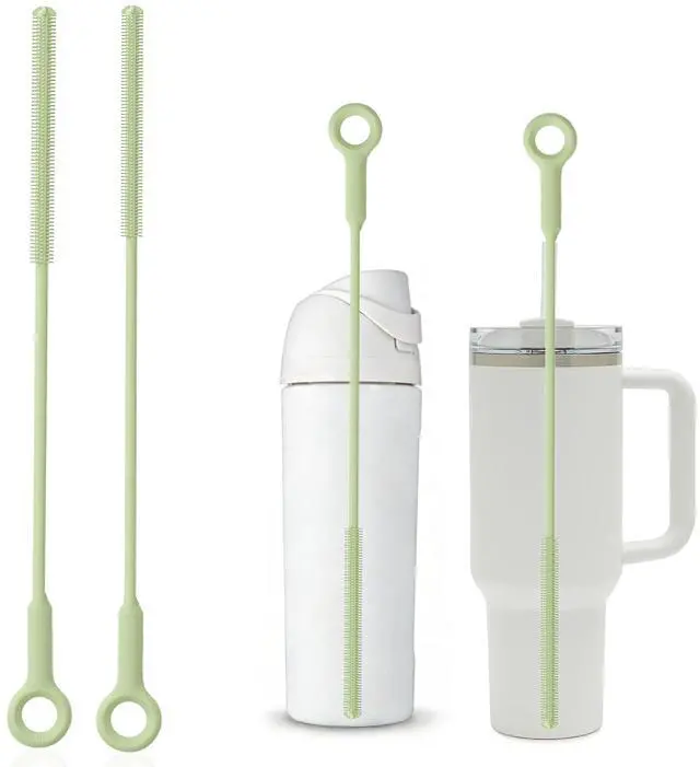 Main image of Straw Cleaner Brush Set - Raymeefa Scratch-Free Detail Cleaning for Reusable Straws & Tumblers (Avocado Green)