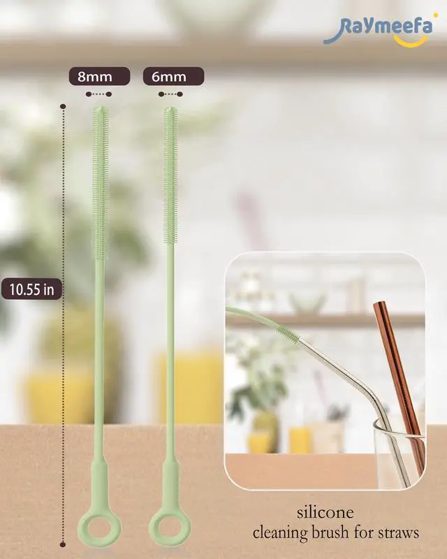 Alt view image 4 of 6 - Straw Cleaner Brush Set - Raymeefa Scratch-Free Detail Cleaning for Reusable Straws & Tumblers (Avocado Green)
