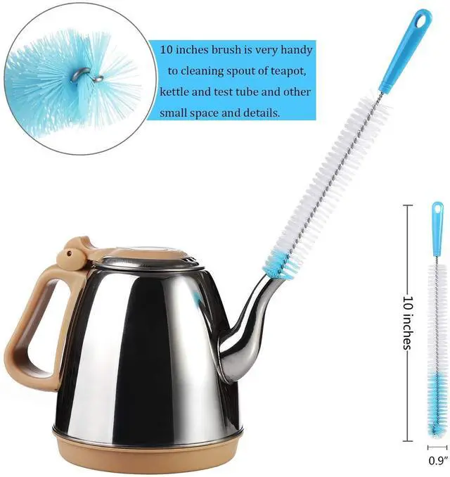 Alt view image 5 of 7 - 8-Pack Bottle Cleaning Brush Set - Long Handle Bottle Cleaner for Washing Narrow Wine/Beer Bottle, Thermos, Hummingbird Feeder, Sport Well, Plus Kettle/Straw Brush