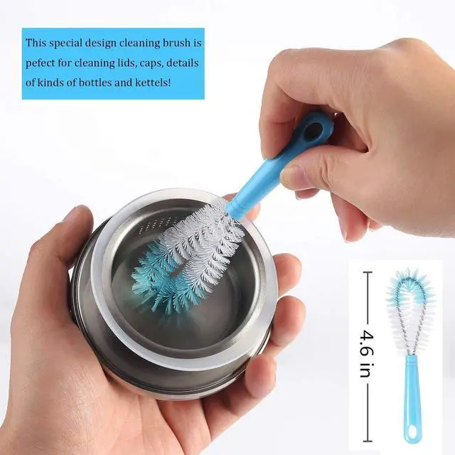 Alt view image 6 of 7 - 8-Pack Bottle Cleaning Brush Set - Long Handle Bottle Cleaner for Washing Narrow Wine/Beer Bottle, Thermos, Hummingbird Feeder, Sport Well, Plus Kettle/Straw Brush