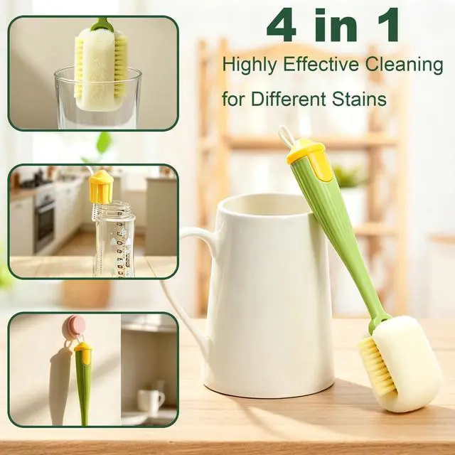 Alt view image 4 of 5 - 6 Pack Bottle Brush Set, Multifunctional Water Bottle Cleaning Brush