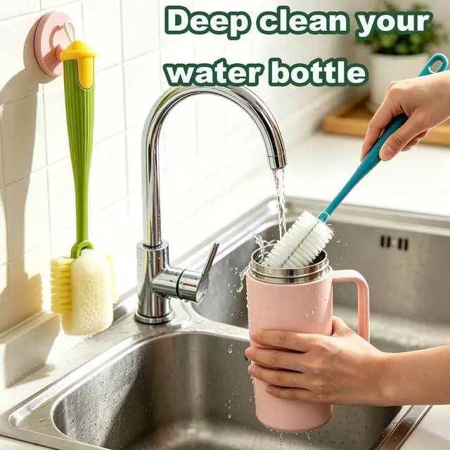 Alt view image 5 of 5 - 6 Pack Bottle Brush Set, Multifunctional Water Bottle Cleaning Brush