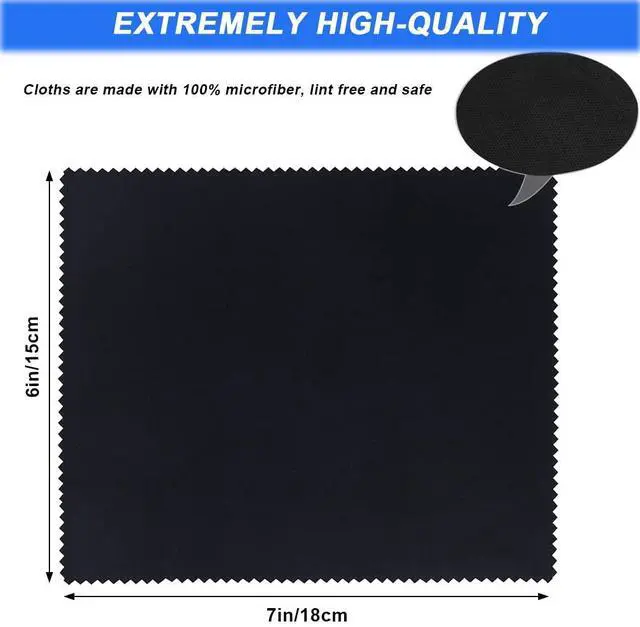 Alt view image 2 of 7 - Microfiber Cleaning Cloths (6"x7") 20 Pack in Individual Vinyl Pouch, CKANDAY Glasses Cleaning Cloth for Eyeglasses Phone Screens Electronics Camera Lens Delicate Surface, Large Lint Free Fiber