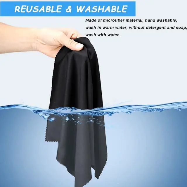 Alt view image 3 of 7 - Microfiber Cleaning Cloths (6"x7") 20 Pack in Individual Vinyl Pouch, CKANDAY Glasses Cleaning Cloth for Eyeglasses Phone Screens Electronics Camera Lens Delicate Surface, Large Lint Free Fiber