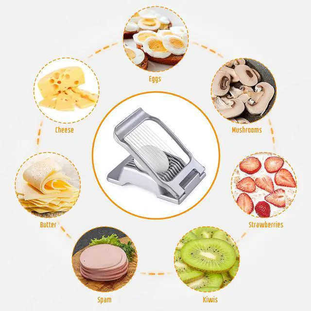 Alt view image 2 of 7 - Multipurpose Heavy Duty Aluminium Egg Slicer, Stainless Steel Wire, Sliver