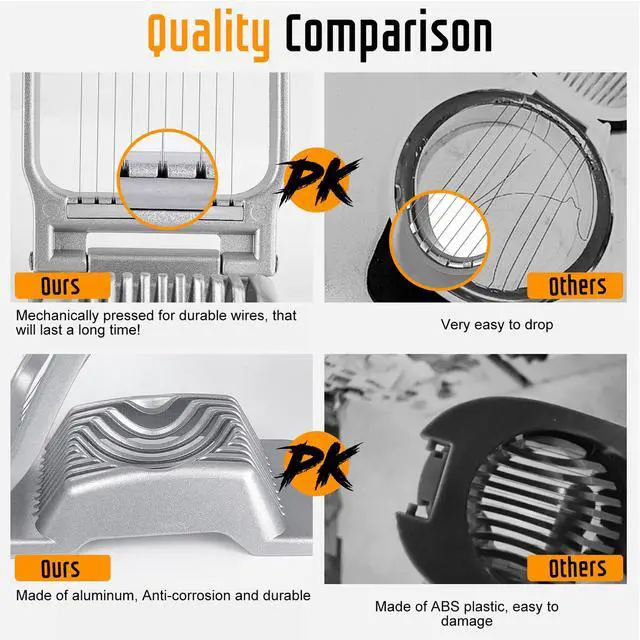 Alt view image 3 of 7 - Multipurpose Heavy Duty Aluminium Egg Slicer, Stainless Steel Wire, Sliver