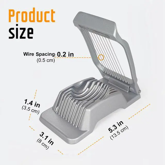 Alt view image 4 of 7 - Multipurpose Heavy Duty Aluminium Egg Slicer, Stainless Steel Wire, Sliver