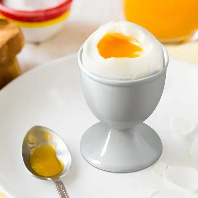 Alt view image 2 of 6 - Ceramic Egg Cups, Set of 2, White Boiled Egg Holders for Breakfast