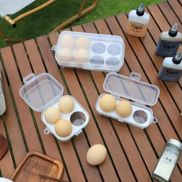 Alt view image 3 of 7 - 2 Pack Camping Egg Carrier 3 Grids Storage Container Portable Shockproof Eggs Protective Case Box Organizer Tray for Hiking Trekking Camper Outdoor Trip Picnic Kitchen Refrigerator