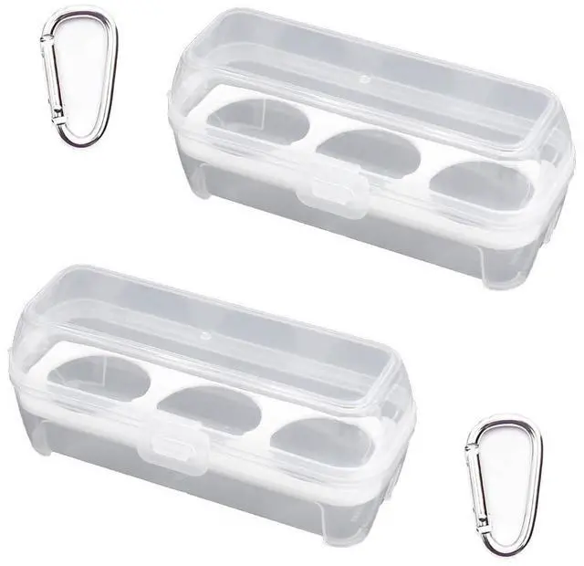 Main image of 2 Pack Camping Egg Carrier 3 Grids Storage Container Portable Shockproof Eggs Protective Case Box Organizer Tray for Hiking Trekking Camper Outdoor Trip Picnic Kitchen Refrigerator