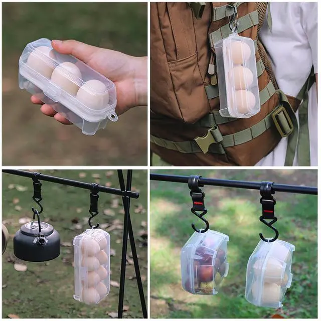 Alt view image 7 of 7 - 2 Pack Camping Egg Carrier 3 Grids Storage Container Portable Shockproof Eggs Protective Case Box Organizer Tray for Hiking Trekking Camper Outdoor Trip Picnic Kitchen Refrigerator