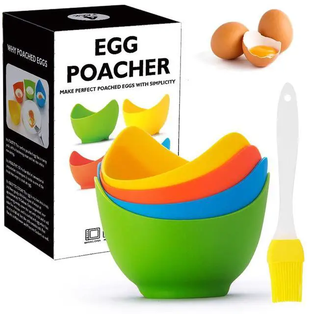Alt view image 2 of 6 - Egg Poacher Cups with Ring Standers, Set of 4, Gift Box
