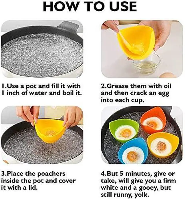 Alt view image 6 of 6 - Egg Poacher Cups with Ring Standers, Set of 4, Gift Box