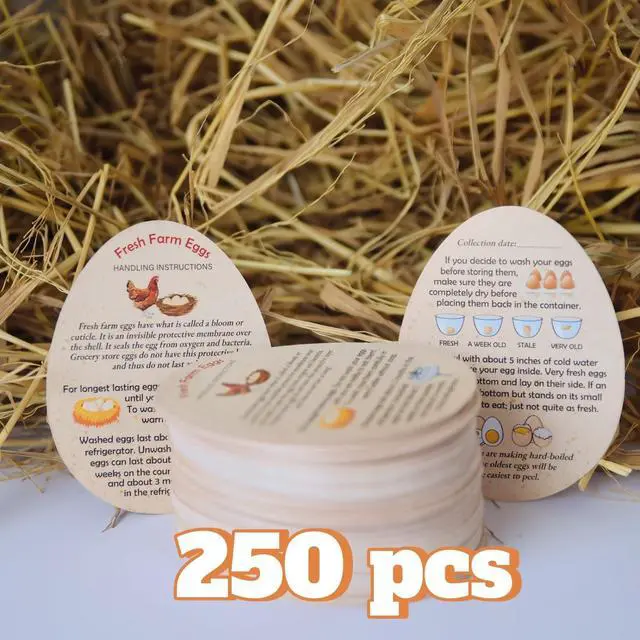 Alt view image 4 of 7 - Fresh Farm Egg Handling Instruction Cards - 2.7 X 3.5 Inches - Eggs Shape Style - Egg Stamps for Eggs Care Egg Cartons Cheap Bulk - Egg Stamps for Fresh Eggs for Egg Cartons Reusable (250)