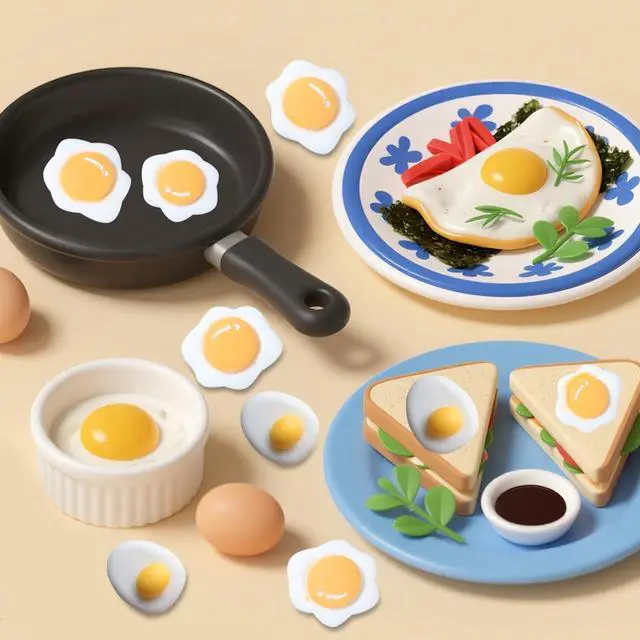 Alt view image 4 of 6 - 2Pcs Cute Tiny Fried Eggs Resin Silicone Molds Micro Dollhouse Food Epoxy Casting Mold for DIY Resin Art Fairy Garden Miniatures Landscape Crafts Decor