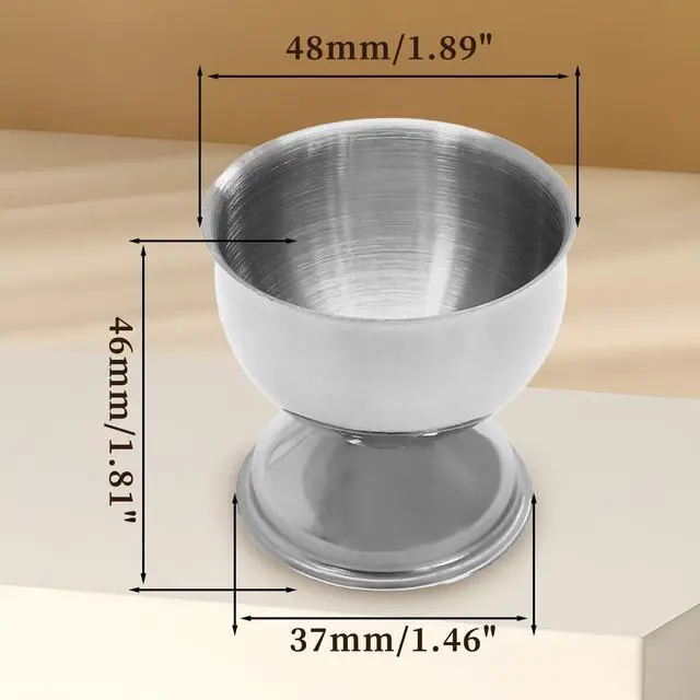 Alt view image 2 of 6 - 2 Pcs Silver Egg Cups - Stainless Steel Egg Holder
