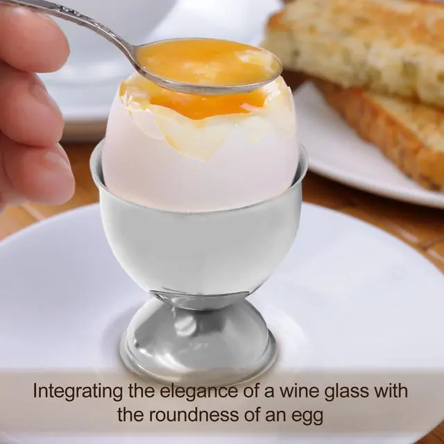 Alt view image 5 of 6 - 2 Pcs Silver Egg Cups - Stainless Steel Egg Holder