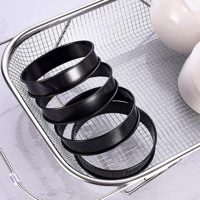 Alt view image 3 of 4 - English Muffin Rings, Stainless Steel Crumpet Rings, 4 Pcs 4 inch Nonstick Metal Round Ring Molds with Silicone Oil Brush