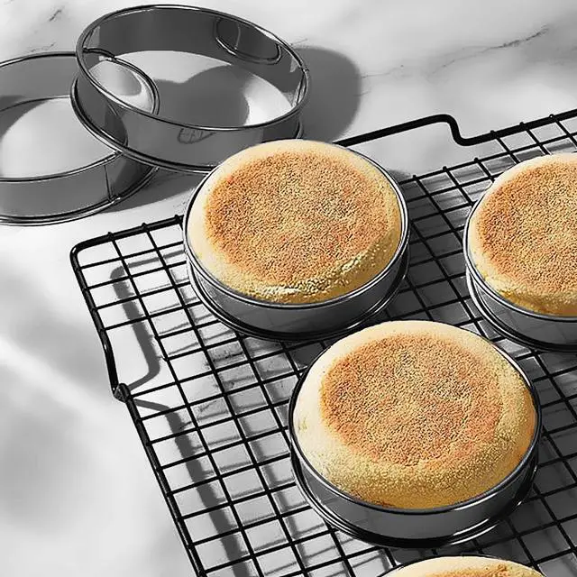 Alt view image 4 of 5 - 4Pcs Crumpet Rings English Muffin Rings, 3.15"