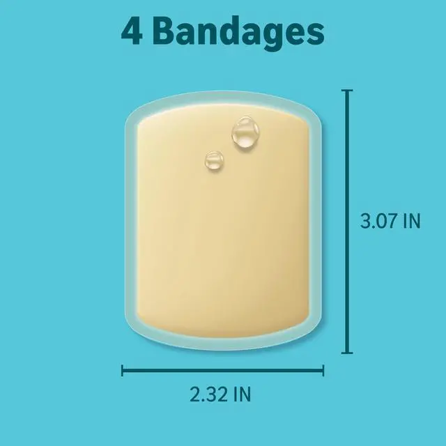 Alt view image 2 of 5 - Hydrocolloid Gel Bandages, Large Wound Dressing 4 Count