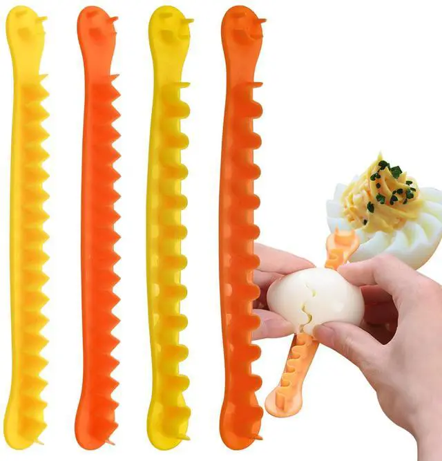Main image of 4 PACK Fancy Cut Eggs Cutters, Fancy Cooked Eggs Cutter Multi-functional Household Egg Cut Flower Shaper, Exquisite Kitchen Accessories, Easy to Clean (2 Shapes)