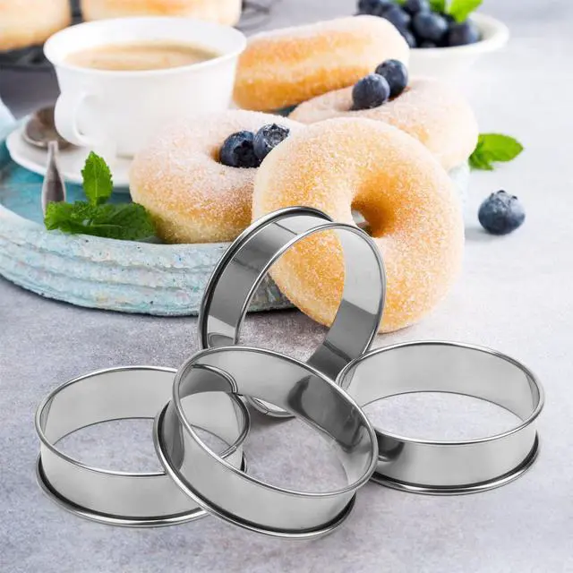 Alt view image 6 of 7 - 3 Inch English Muffin Rings, 6 PCS Stainless Steel Crumpet Rings Nonstick
