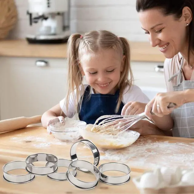 Alt view image 5 of 7 - 3 Inch English Muffin Rings, 6 PCS Stainless Steel Crumpet Rings Nonstick