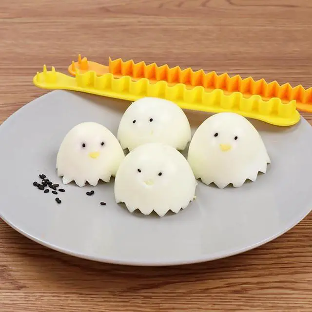 Alt view image 4 of 7 - 4 PACK Fancy Cut Eggs Cutters, Fancy Cooked Eggs Cutter Multi-functional Household Egg Cut Flower Shaper, Exquisite Kitchen Accessories, Easy to Clean (2 Shapes)