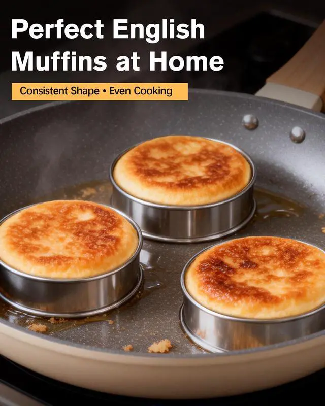 Alt view image 2 of 7 - English Muffin Ring 4 Inch, Crumpet & Cookie Ring Set 5-Pc