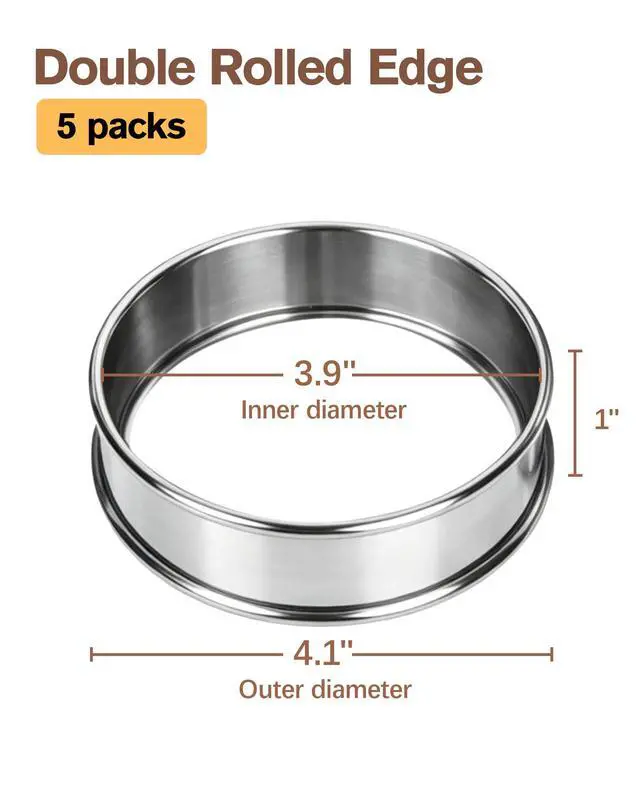 Alt view image 3 of 7 - English Muffin Ring 4 Inch, Crumpet & Cookie Ring Set 5-Pc