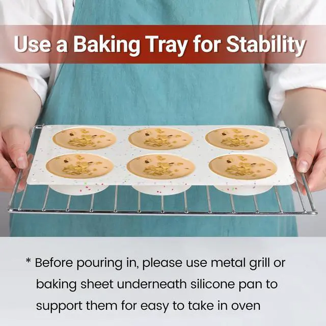 Alt view image 4 of 7 - Muffin Top Pan, Silicone Egg Molds for Breakfast Sandwiches 3 Inch Round Baking Pan for Oven English Muffins, Whoopie Pies, Corn Bread, Bites, Tarts 2 Pack Confetti