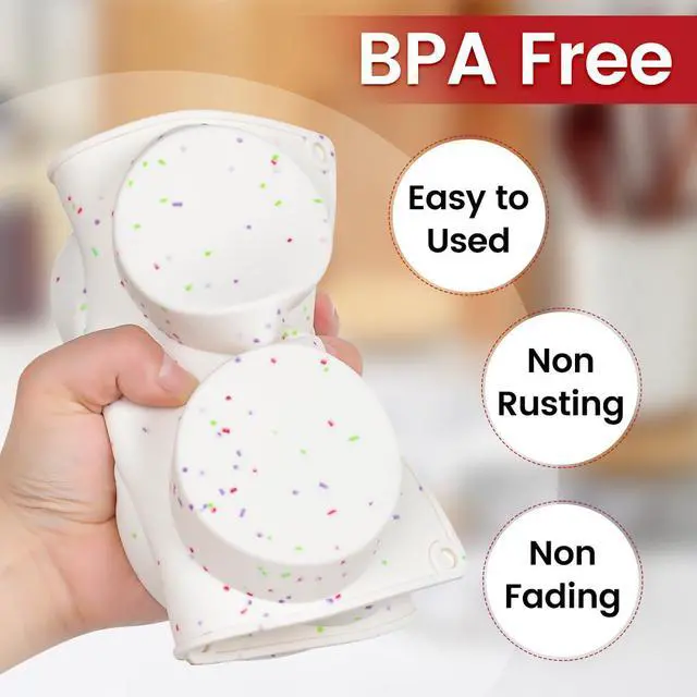 Alt view image 5 of 7 - Muffin Top Pan, Silicone Egg Molds for Breakfast Sandwiches 3 Inch Round Baking Pan for Oven English Muffins, Whoopie Pies, Corn Bread, Bites, Tarts 2 Pack Confetti