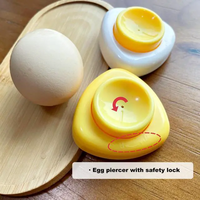 Alt view image 3 of 6 - Magnetic Egg Piercer for Hard Boiled Eggs - BPA-Free Plastic Egg Hole Puncher with Safety Lock - Prevent Shell Cracking & Easy Peeling Gadget for Meal Prep, Keto & Bento Box