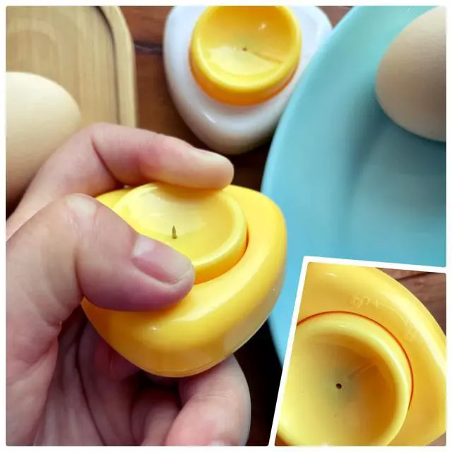 Alt view image 6 of 6 - Magnetic Egg Piercer for Hard Boiled Eggs - BPA-Free Plastic Egg Hole Puncher with Safety Lock - Prevent Shell Cracking & Easy Peeling Gadget for Meal Prep, Keto & Bento Box