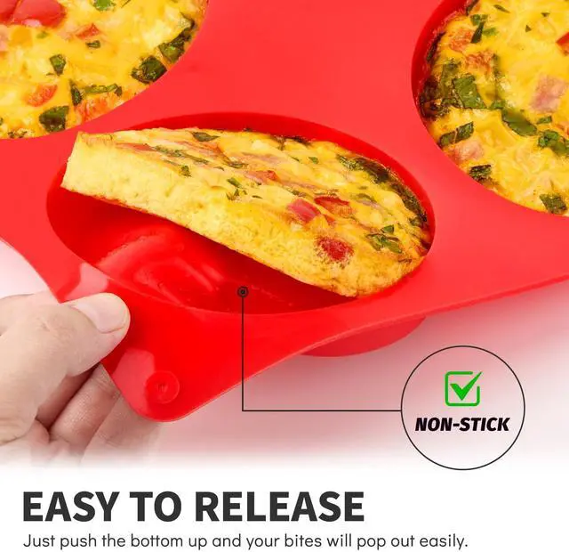 Alt view image 4 of 7 - 4 Inch Silicone Egg Molds for Breakfast Sandwiches, 2 Pack, 12 Cavities
