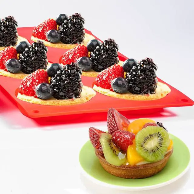 Alt view image 4 of 7 - Silicone Muffin Top Pans, 2 Pack Non-stick 3" Whoopie Pie Baking Pan 3 Inch Round Tray Silicone Egg Sandwich Molds for Mini Cakes Biscuits Egg Cloud Bread Buns English Muffins Breakfast Sandwiches