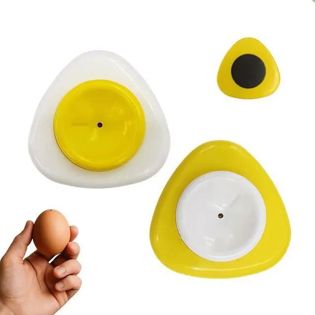 Main image of 2PCS Egg Piercer for Hard Boiled Eggs Magnetic Egg Hole Puncher with Stainless Steel Needle and Durable Plastic Base, for Home Kitchen & Food Service Use (White Yellow)
